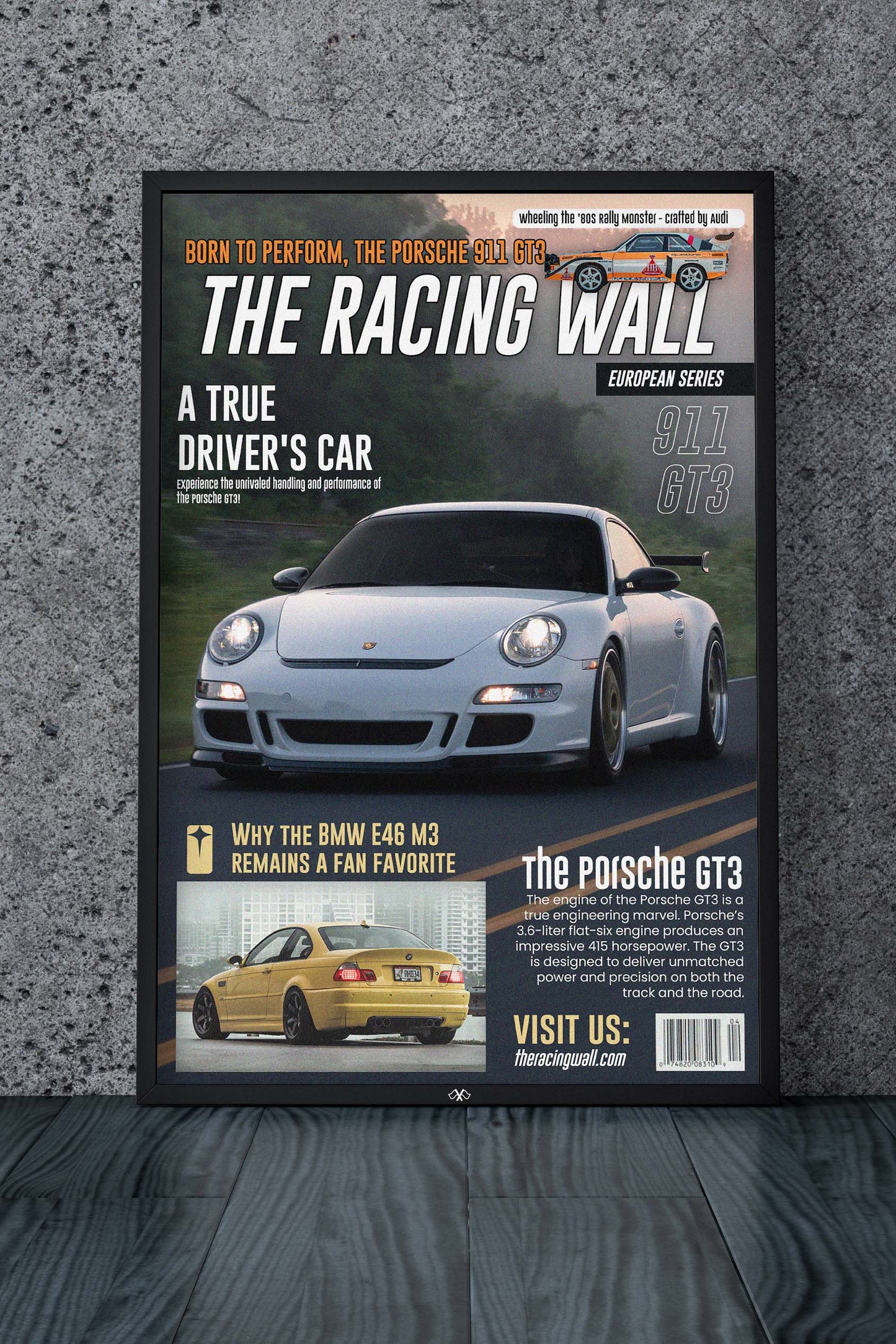 Porsche GT3 Magazine Cover Poster (12x18)
