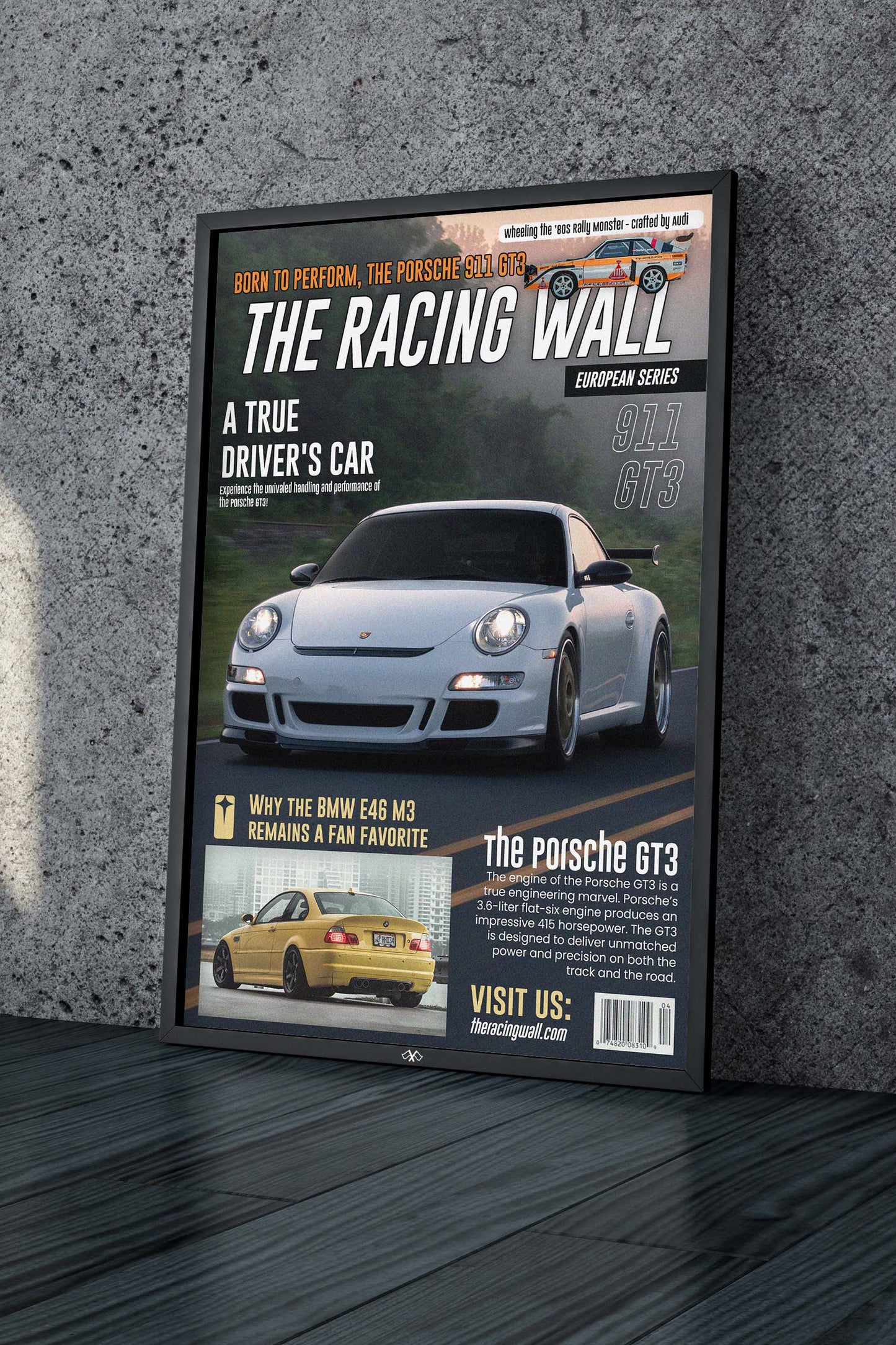 Porsche GT3 Magazine Cover Poster (12x18)